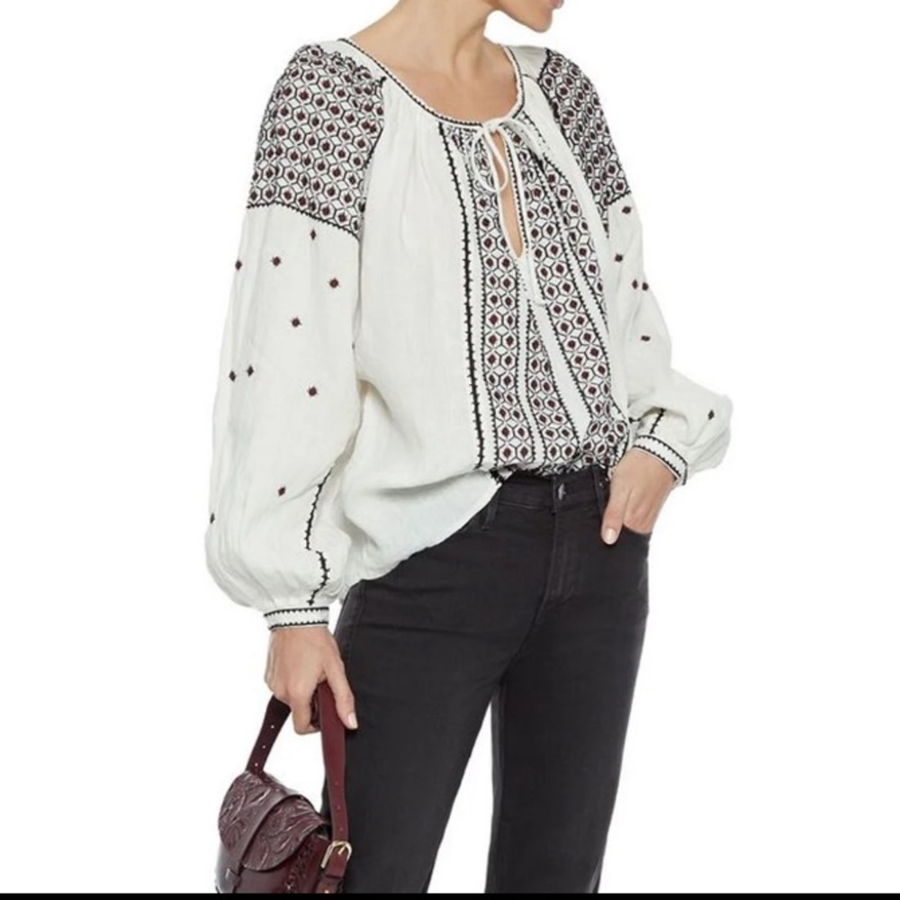 Frame Denim Anita embroidered blouse like new
